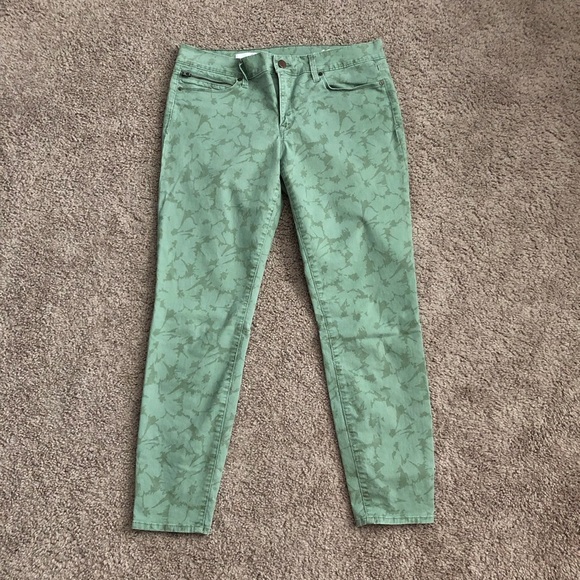 GAP 1969 Green Floral Legging Jean Size 30 - Picture 1 of 13